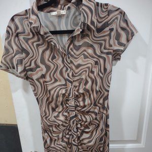 LA Hearts Trippy Dress w/ underneath slip dress